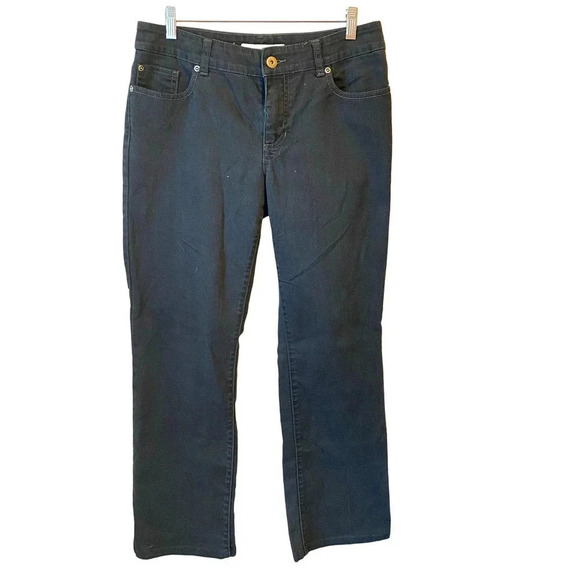 Chico’s Platinum Denim Ultimate Fit Boot Leg Black Jeans Women Size.5/6R Pockets - Picture 1 of 7